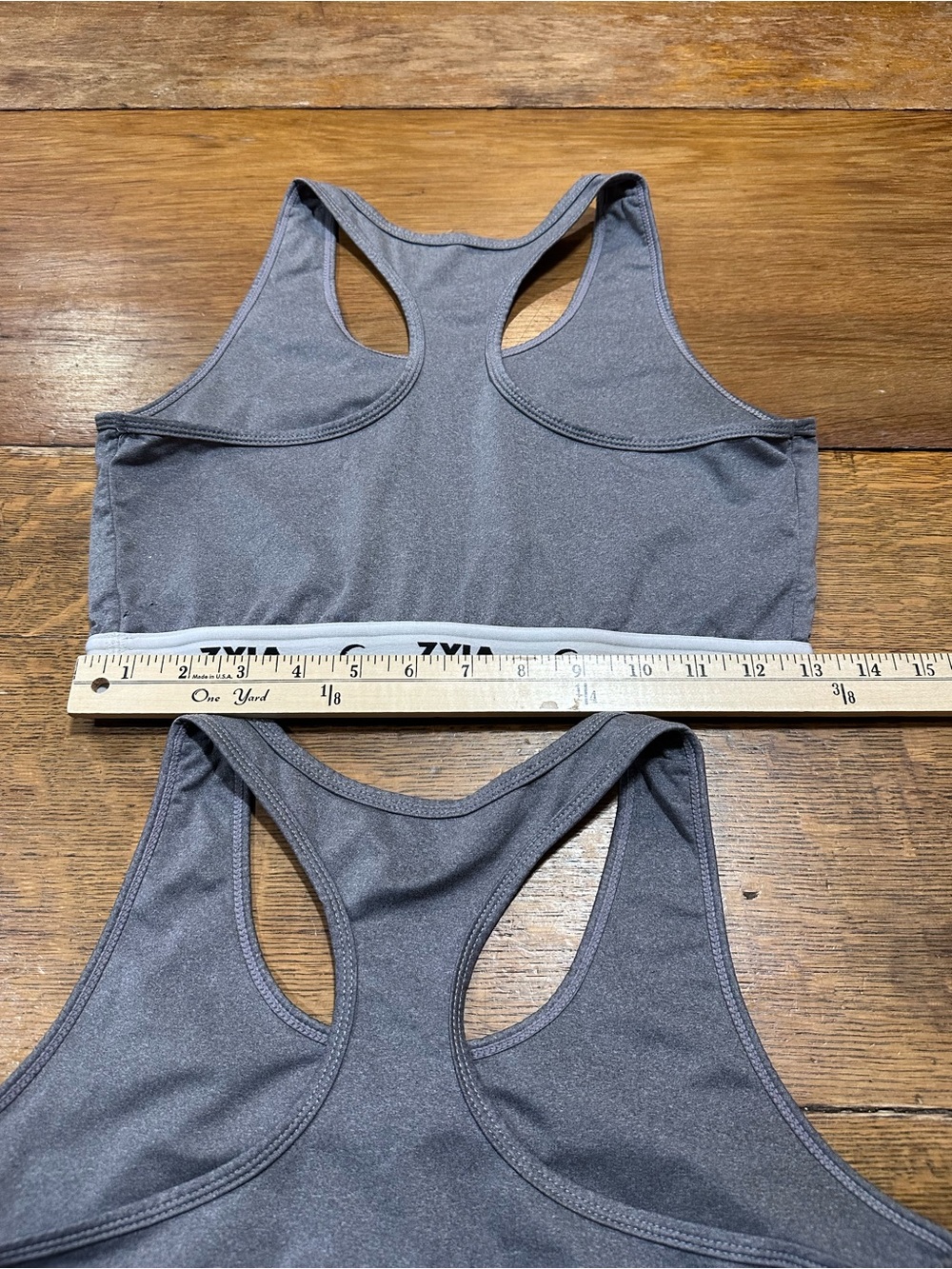 ZYIA Womens Gray Racerback Sports Bra with Branded Elastic Band Sz xl - Picture 5 of 5
